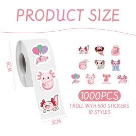 GDFHBD 1000 Pieces Of Salamander Stickers, Fudge Stickers, Kawaii Stickers, Notebook Phone Stickers, Graffiti Stickers, Gift Envelope Stickers.