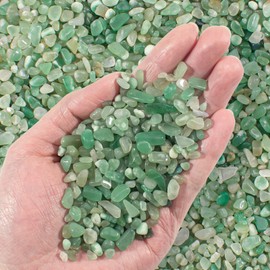 EZEELAI EZEELAI 0.5 Lb Green Aventurine Crystal Chips Bulk Crushed Stones, Natural Gemstones Jade Pebbles Marbles Tumbled Healing Crushed Quartz for Vase Fillers, Aquarium Gravel Rocks and Home Decoration