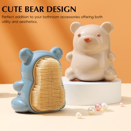 SAMIQU Bear Fingernail Brush, Kids Nail Brush with Soft Bristles - Nail Cleaning Brush for Hand, Toes for Children, Women and Girls (Blue)