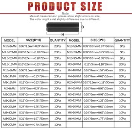 Hilitchi 405Pcs Black Roll Pin Assortment Set, M1.5 M2 M2.5 M3 M4 M5 M6 M8 M10 27 Sizes Spring Steel Pin Metal Hardware Assortment Kit, Slotted Spring Pins Spring Dowel Tension Roll Pin