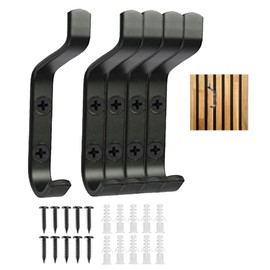 T TAKONE Acoustic Panel Hooks - Pack of 5 Black 13mm Screw in Coat Hooks, Perfect for Acoustic Panels in Bedroom, Living Room and Office (Black)
