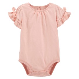 OshKosh B'Gosh Baby Girls Ruffle Tie Bodysuit, Fall Blush, 18M