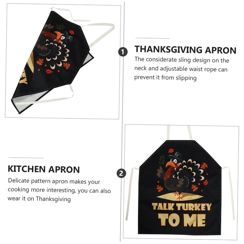 SHOWERORO 1pc Thanksgiving Theme Cooking Apron Apron for Bbq Grilling