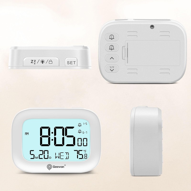 Geevon Small Travel Alarm Clock, Digital Alarm Clocks for Bedrooms