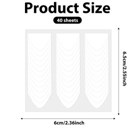 1440 Pcs Nail Strips Nail Stickers 40 Sheets French Manicure Nail Stickers Strips Self Adhesive Nail Sticker Tips White Half Moon Shaped Nail Guides Strips Decals for Decoration DIY Tools, V-Shaped