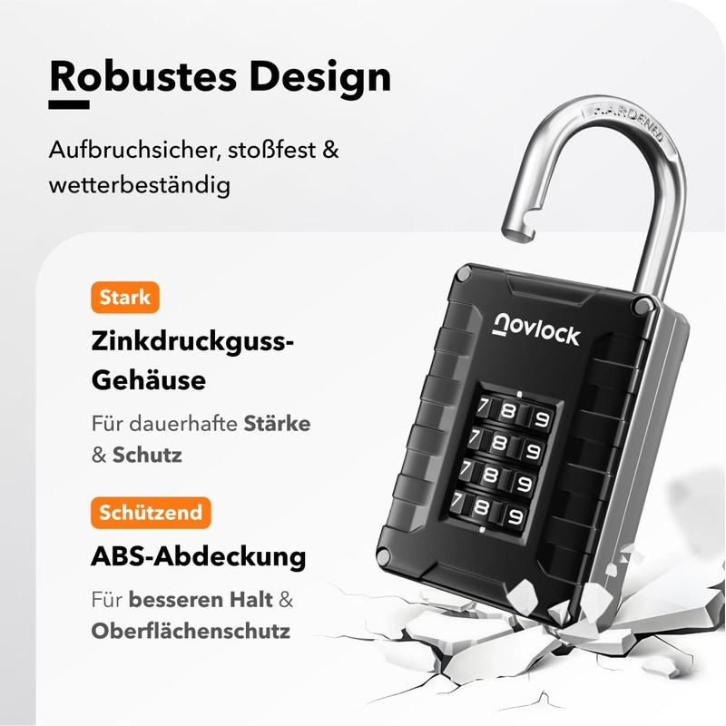 Padlock with Combination Code - 4 Digit Combination Lock for