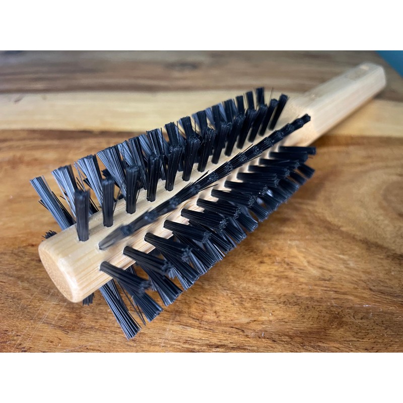 Bamboo Round Hair Brush by RustiK, Soft Bristles, Curl Enhancing,