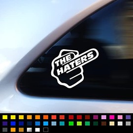 Haters Funny Car Sticker, Vinyl Decal Sticker for Car Van Window Bumper, Funny Caravan Sticker, Funny Car Sticker, Car Tuning Sticker, 120mm