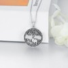 ROMANTICWORK Tree Of Life Deer Jewelry Necklace S925 Kettle Knot