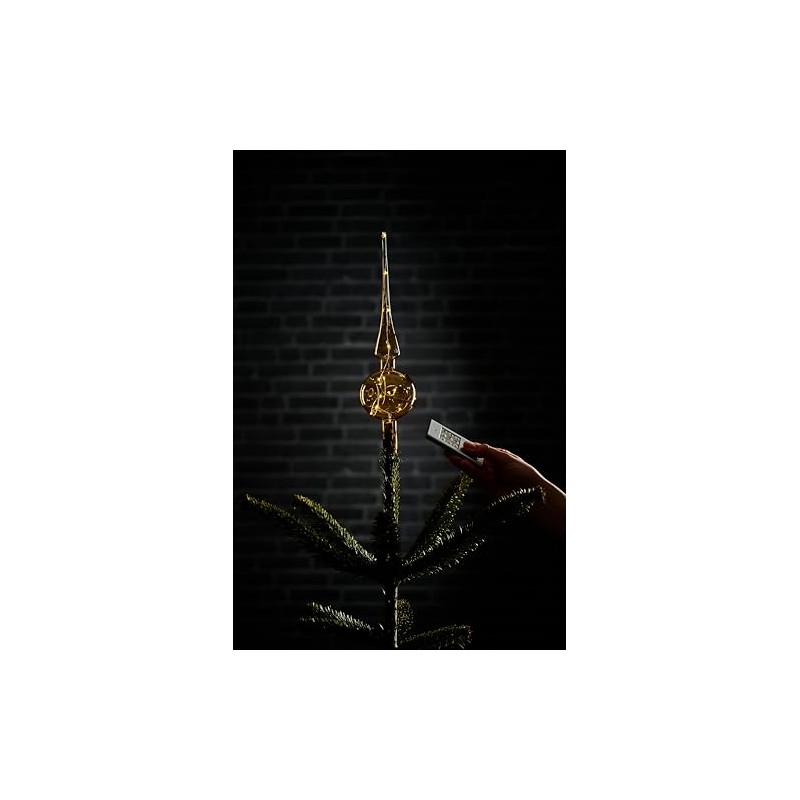 KRINNER Lumix 76031 Tree Topper, Cordless Mouth-Blown Power LED Christmas