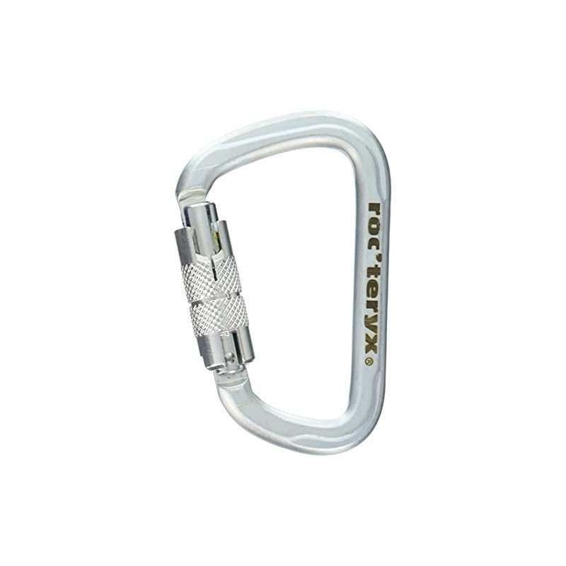 roc'teryx RTF249LK2T Climbing Carabiner Steel D Quick Lock Silver