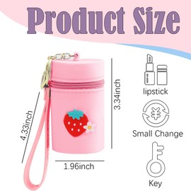 YUNHENTONG Mini Purse Children, 3 Pieces Coin Bag, Multifunctional, Key Ring Bag Children, Small Pendant Bag, Small Portable Coin Purse for Coins, Keys, Credit Card, Pink, blue and purple, lipstick