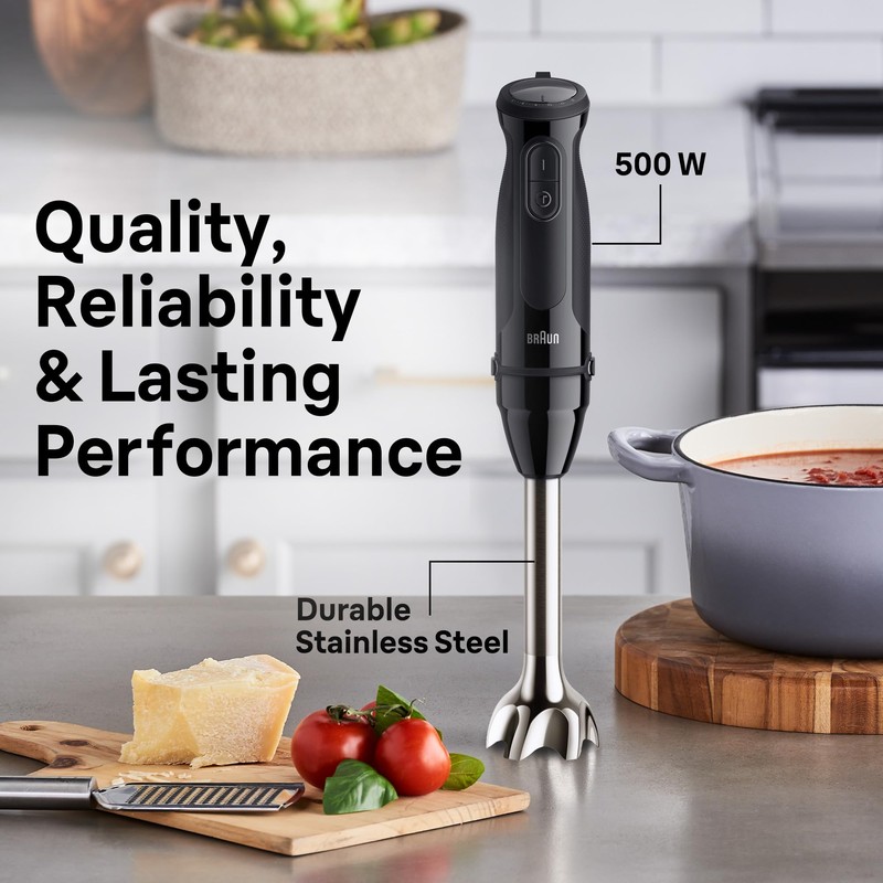 Braun MQ50202M MultiQuick 5 Vario Hand Blender, Black