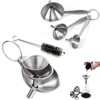 6 PCS Stainless Steel Funnels, Hip Flask Funnel Mini Kitchen