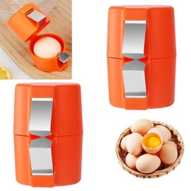 WADY Abridor de Cáscara de Huevo, 2 Galleta de Huevos, Herramienta para Romper Huevos Crudos, Separador de Huevos de Cubo de Huevo de Mano, UtensiliosdeCocina para RomperCáscaras de Huevo (naranja)