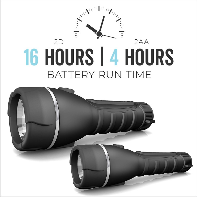 Rayovac LED Flashlight 3 Pack, Rubber Grip Flash Light Set