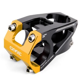 CXWXC Aluminum Alloy Bicycle Stem 31.8mm Clamp 45mm Rise for Mountain Bike Road Bike BMX MTB (Gold)