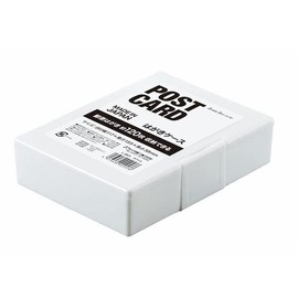 Postcard Case, Holds 120 Postcards, White, 4.6 x 6.1 x Height 1.5 inches (11.7 x 15.5 x 3.8 cm)
