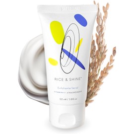 RICE & SHINE Exfoliante Facial con Aceite de Germen de Arroz Skin Care 100% Natural - 60% más de Vitamina E que el Aceite de Argán Limpieza Profunda y Suavidad en la Piel