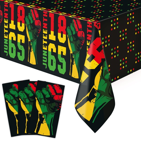 ceiba tree 3 Pack Juneteenth Tablecloth 54x108 Plastic Happy Juneteenth