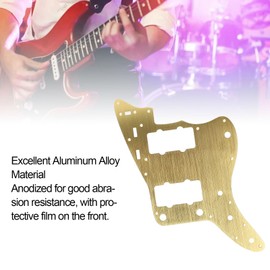 Guitar Pickguard Scratch Plate with 13 Holes, Aluminum Alloy Anti Scratch Guard Plate for Electric Guitar, Fits Jazzmaster and Classic Vibe Guitars (Gold)