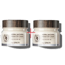 더샘 1+1 로열 내추럴 마유 크림 80ml+80ml, 80ml, 2개 The Saem 1+1 Royal Natural Horse Oil Cream 80ml+80ml, 80ml, 2 pieces