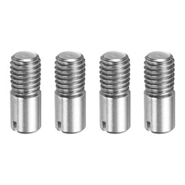 MECCANIXITY 4 Pcs M8 x 20mm Slotted Cylindrical Pins, 304 Stainless Steel Dowel External Thread Locating Parallel Pins Shelf Support Peg Pin for Furniture Installation, DIY Project