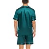 SWOMOG Mens Silk Satin Pajamas Sets Short Sleeve PJs Sets