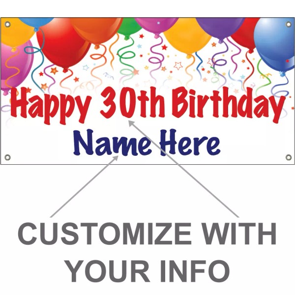 20x48 Inch HAPPY BIRTHDAY Vinyl Banner CUSTOM Sign (add your