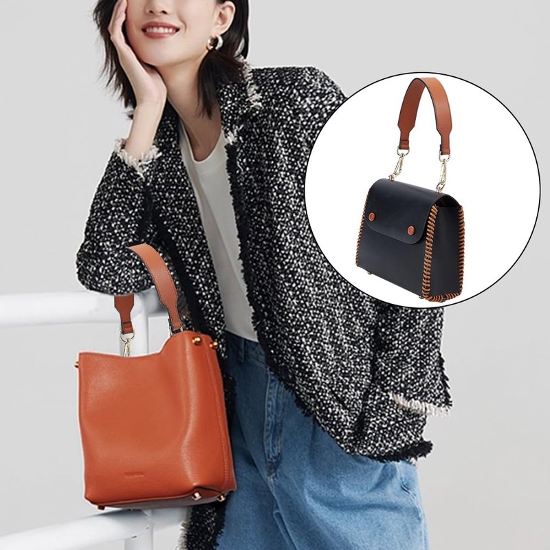 WADORN Leather Wallet Handle, 42 cm Short PU Leather Handbag