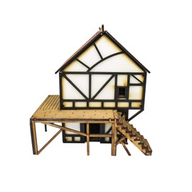 War World Gaming Medieval Town Cottage (Vorbemalt/Unbemalt) - 28mm Fantasie Tabletop Gelände Modell Diorama Modellbau