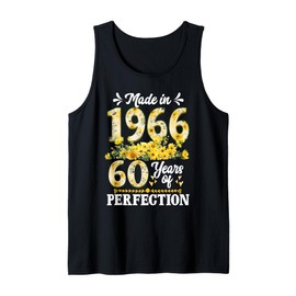 Made In 1966 Floral 60th Birthday Gifts 60 Years Old Women Tank Top