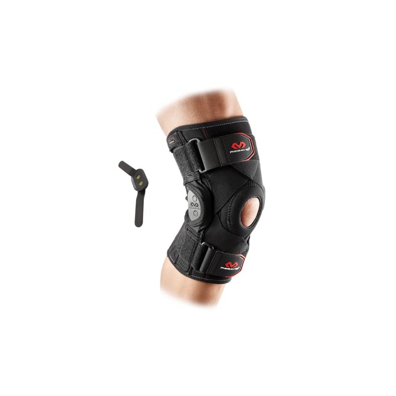 McDavid Rodillera articulada, con correas cruzadas Negro X-large