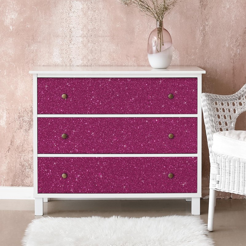 CRE8TIVE Deep Pink Glitter Wallpaper Border Peel and Stick Wall