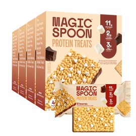 MAGIC SPOON Treats - High Protein, Low Carb, Keto Friendly, Low Sugar, Gluten Free, Crispy Protein Bar Cereal Bar, On-The-Go Healthy Snack (Smores, 16 Bars)