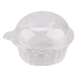 Plastic Containers, Clear Containers, 100Pcs Cat Shape Individual Clear Fruit Holder Container Dome Box with Lids Stackable Salad Bowls Cupcake Boxes