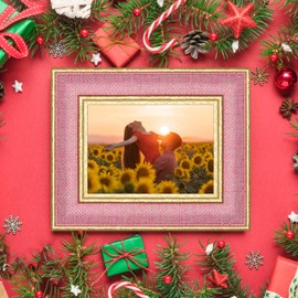 Minesaxel Pink 8x10 Cute Picture Frame,HD Real Glass Unique Fun or Vintage 8 by 10 Photo Frames,Gold Border with Easel for Tabletop and Wall Display 1 Pack