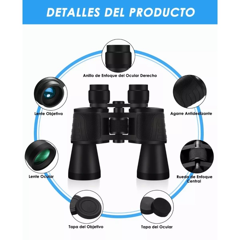 Lostrain 20x50 Hd Binoculares Profesional Bak4 Prisma Fmc Lente