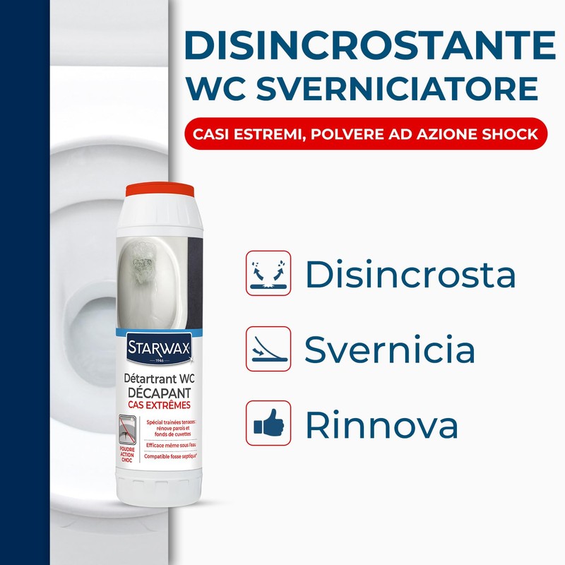 STARWAX THE FABULOUS Polvere Disincrostante WC, 850g