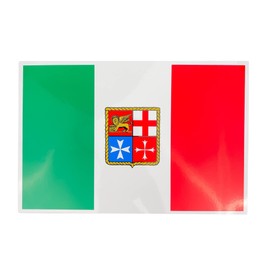 GATE 14 - Italian Flag with Merchant Marine Coat of Arms Glossy PVC in Various Sizes