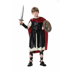 Costume Bay Kids Boys Hooded Cloak Robe Wizard Master Knight Tunic Long Robe Masquerade BallsMens Gladiator Costume Tunic Cape Ancient Roman Warrior (Boys Gladiator Costume, M)