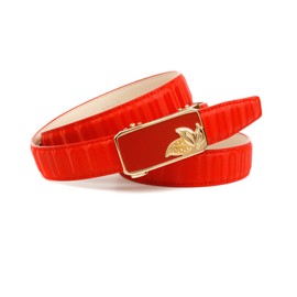 Anthoni Crown Women's Leather Belt, red