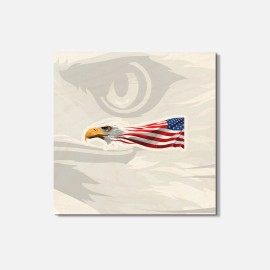 Unbranded Usa Flag Eagle Head 9 Animal 4'' X 4'' Square Wooden Coaster