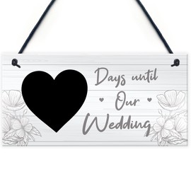 RED OCEAN Wedding Countdown Chalkboard Hanging Decor Sign Novelty Engagement Gifts
