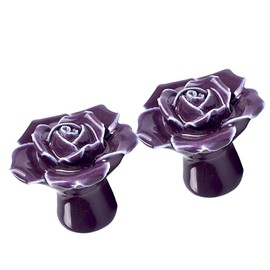 SHINEOFI 2pcs Ceramic Pull Knobs for Kitchen Cupboard Drawer Doors Elegant Purple Cabinet Handles with Screws for Easy Installation and Stylish Home Decor