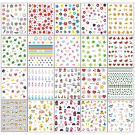 Nagelsticker Kleines Mädchen, 20 Blatt Selbstklebend Nagelaufkleber Nail Art Sticker Dekoration Nageldesign Zubehör für Kinder