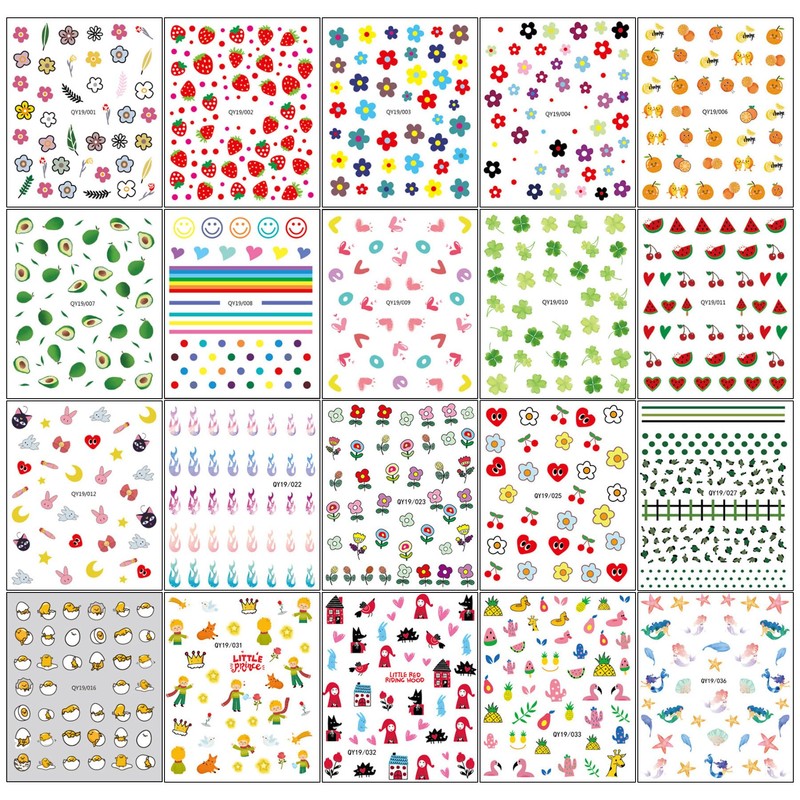 Nagelsticker Kleines Mädchen, 20 Blatt Selbstklebend Nagelaufkleber Nail Art Sticker