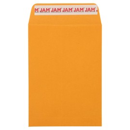 JAM PAPER 5 1/2 x 7 1/2 Open End Catalog Envelopes with Peel and Seal Closure - Brown Kraft Manila - Bulk 500/Carton