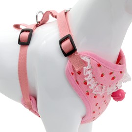 Bark Lover Pink Dog Harness for Small Dogs–No Pull Girl Dog Harness,Step-in Adjustable Puppy Harness for Cats & Small Breeds–Cute Soft Breathable Dog Vest Harness Lightweight & Comfortable(M Pink)