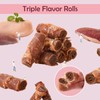ASMPET Rawhide Free Dog Treats, Triple Flavor Chicken Wrapped Duck